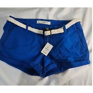 NWT Abercrombie & Fitch Women's Royal Blue Low Rise Chino Shorts Size 4